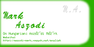 mark aszodi business card